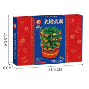 Sembo Block Light and Music Box Mandarin Tree CNY Chinese New Year (601145) (350468)