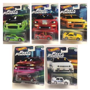 Hot Wheels Fast &amp; Furious Nissan 240SX (S14) / Nissan Skyline GT-R (BCNR33) / &#039;95 Mazda RX-7 / &#039;95 Mitsubishi Eclipse / Volkswagen Jetta MK3