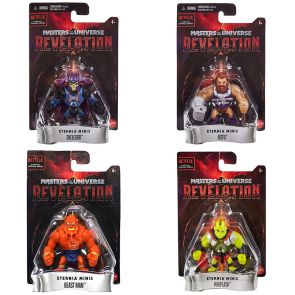 Mattel MOTU Masters of the Universe Eternia Minis Skelegod, Metallic Whiplash, Beast Man, Fisto, Whiplash