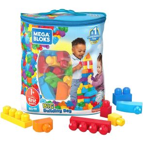 Mattel Mega Bloks First Builders Big Building Bag - DCH63 (80 Pcs) (Blue)