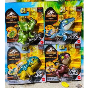 Mattel Jurassic World Snap Squad Mini Figures Set of 4 (Wave 6)