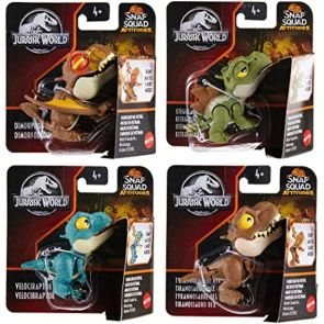 Mattel Jurassic World Snap Squad Attitudes Mini Figures Set of 4 (Wave 10)