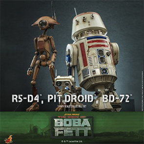 Hot Toys TMS086 Star Wars: The Book of Boba Fett - 1/6th scale R5-D4, Pit Droid, BD-72 Collectible Set