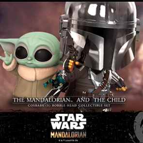 Hot Toys COSB741 Mandalorian and The Child Cosbaby (S) Bobble-Head Collectible Set